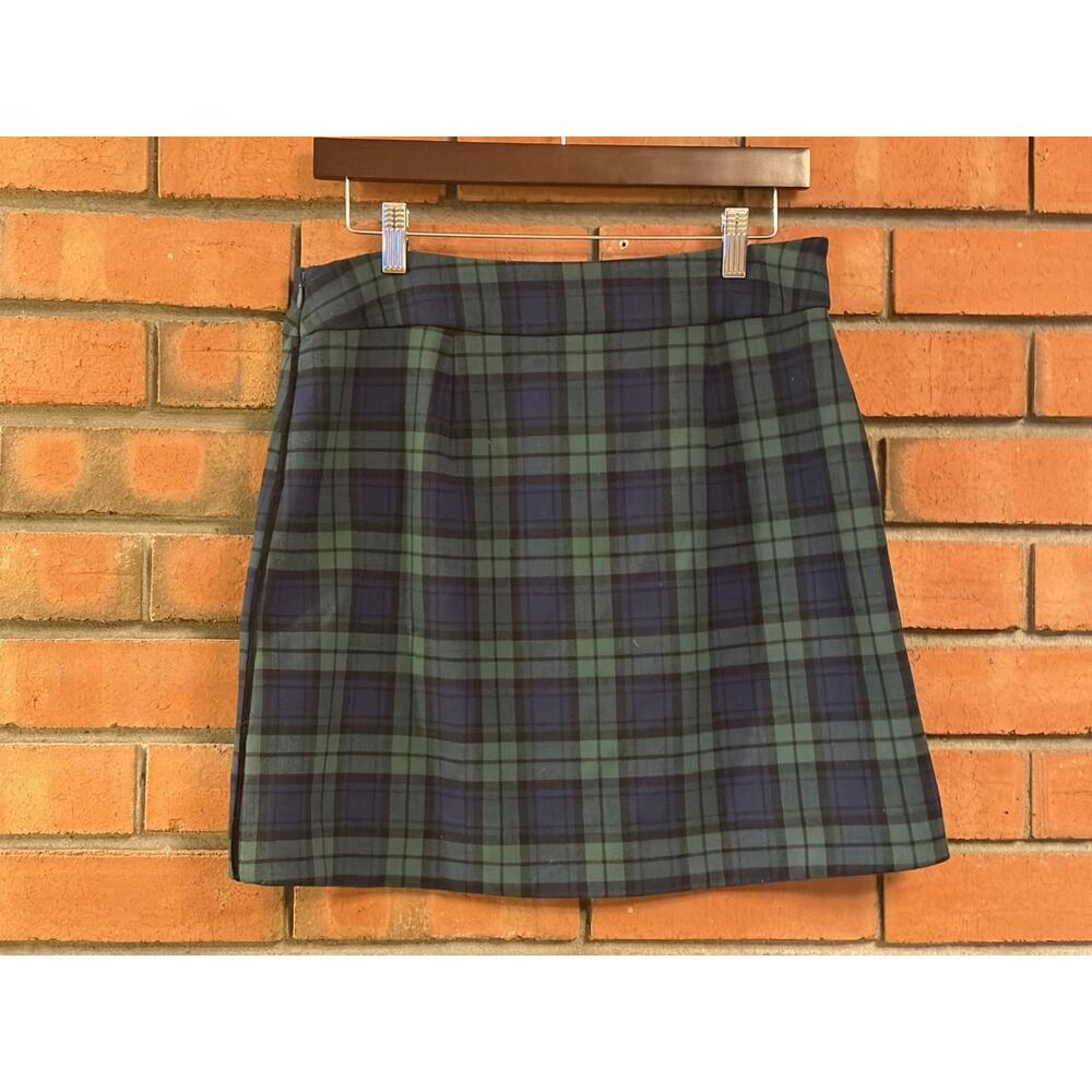 Vineyard Vines Skirt Womans Size 6 Blackwatch Tartan Plaid Blue/Green Mini Ponte